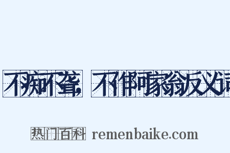 不痴不聋，不作阿家翁反义词是什么意思的图片